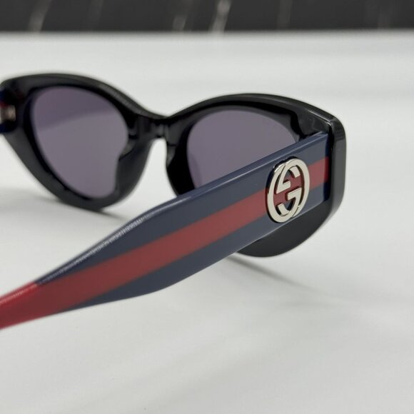 NEW GG1862S 004 GUCCI CAT EYE BLACK/BLUE WOMEN GUCCI SUNGLASSES - Picture 6 of 10